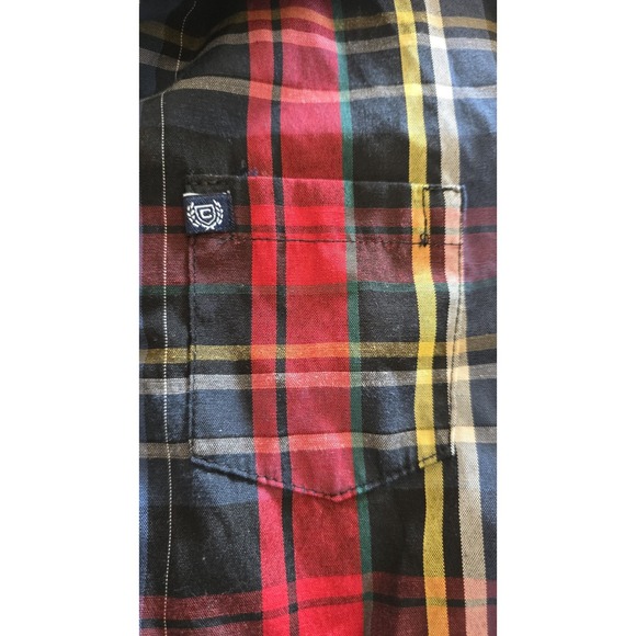 Chaps Baby Boy Plaid Dress Shirt SZ 3T Button Down Blue Red Long Sleeve Preppy - Picture 3 of 6